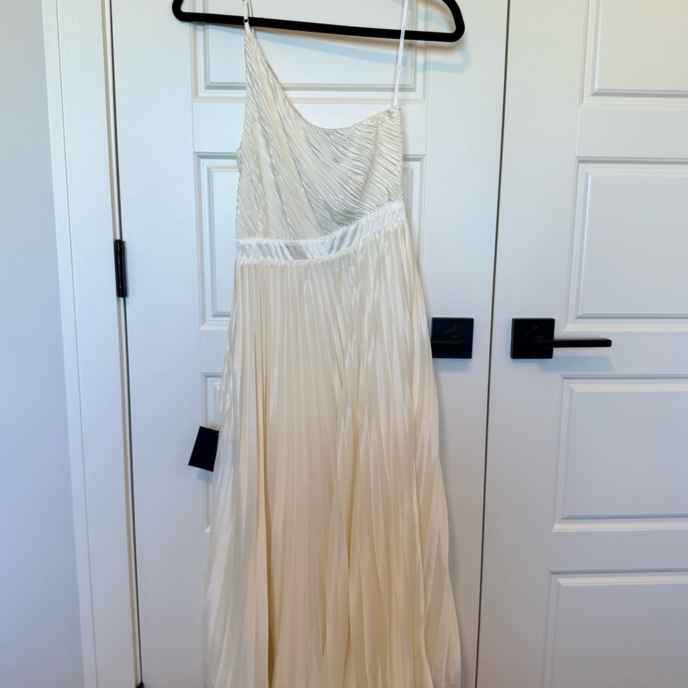 Lulu's Elegant Cream One-Shoulder Dress - Picture 8 of 9